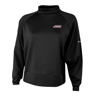  James Madison Dukes Columbia Women's Par-Performance Raglan Dolman Mock Neck Sweatshirt - Black