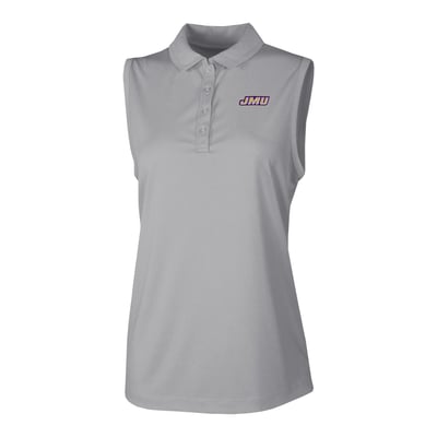  James Madison Dukes Columbia Women's Ace Flair Sleeveless Tank Polo - Gray