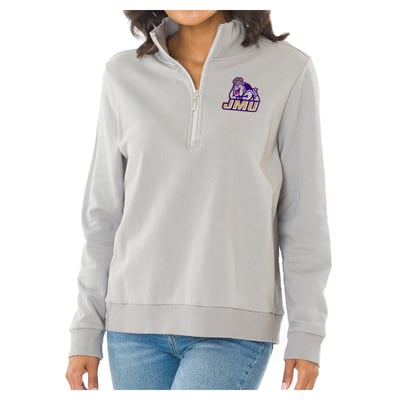 James Madison Dukes Flying Colors Apparel Women's Quinn Quarter-Zip Fleece - Gray
