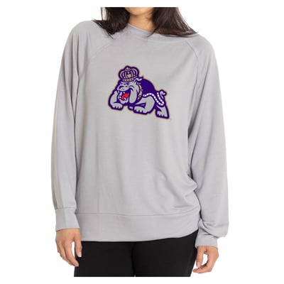 James Madison Dukes Flying Colors Apparel Women's Rylee Raglan Long Sleeve T-Shirt - Gray

