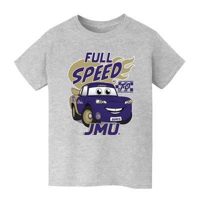  James Madison Dukes Vive La Fete Youth Full Speed T-Shirt - Gray