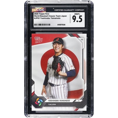 Yoshinobu Yamamoto Japan Baseball 2026 Topps Now World Baseball Classic Team Japan #JP03 CGC Authenticated MINT+ 9.5 Card