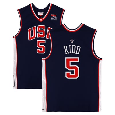 Jason Kidd USA Basketball Autographed Fanatics Authentic Blue Mitchell & Ness 2000 Authentic Jersey
