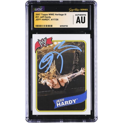 Jeff Hardy WWE Autographed 2007 Topps Heritage III #31 CGC Fanatics Witnessed Authenticated Card