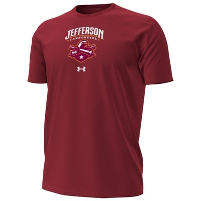  Jefferson Community College Cannoneers Under Armour Primary Performance T-Shirt - Red