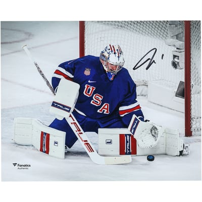 Jeremy Swayman Team USA Autographed Fanatics Authentic 8" x 10" 2026 Winter Olympics Gold Medal Winner Photograph 