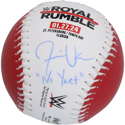Jey Uso WWE Autographed 2024 Royal Rumble Baseball with "Yeet" Inscription