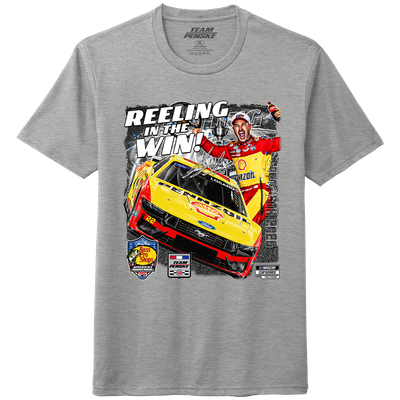 Joey Logano Classic Ink 2026 Bass Pro Shops Night Race Winner T-Shirt - Heather Gray