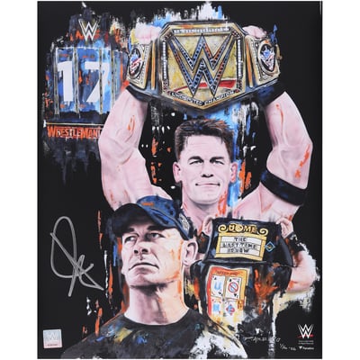 John Cena WWE Autographed Fanatics Authentic 16" x 20" Photograph Art by David Arrigo - Limited Edition of 50