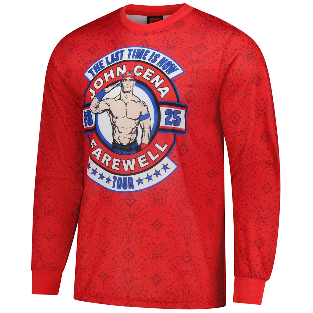 John Cena WWE Authentic Farewell Tour Red Stain Long Sleeve Shirt 