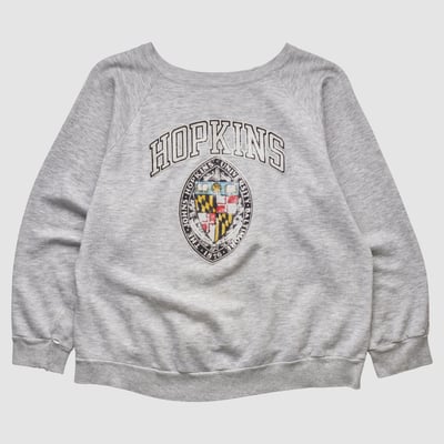 Johns Hopkins Blue Jays Champion 80s Pullover Sweatshirt - Heather Gray - XXS by Fanatics Real Vintage