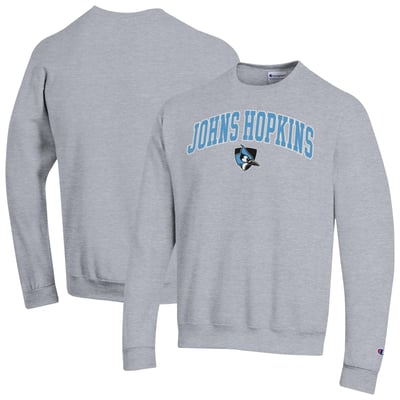 Johns Hopkins Blue Jays Champion Arch Powerblend Sweatshirt - Heather Gray