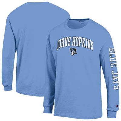 Johns Hopkins Blue Jays Champion Arch Logo Long Sleeve T-Shirt - Light Blue