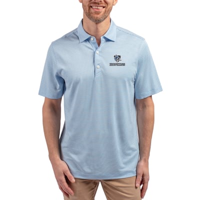  Johns Hopkins Blue Jays Cutter & Buck Forge Recycled Double Stripe 4-Way Stretch Polo - Light Blue