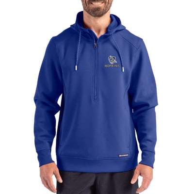  Johns Hopkins Blue Jays Cutter & Buck Roam Recycled Buttery Soft Knit Half-Zip Hoodie - Royal
