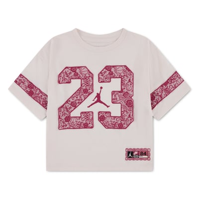 Jordan Brand Girls Preschool Flower Lace 23 T-Shirt - Cream