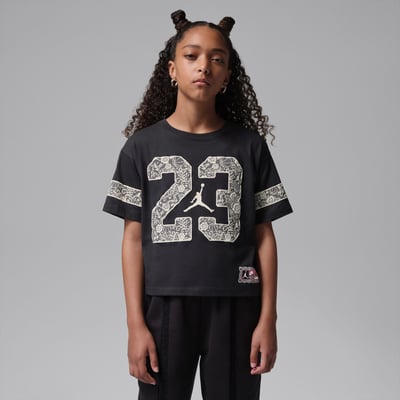 Jordan Brand Jordan Brand Girls Youth Flower T-Shirt - Black