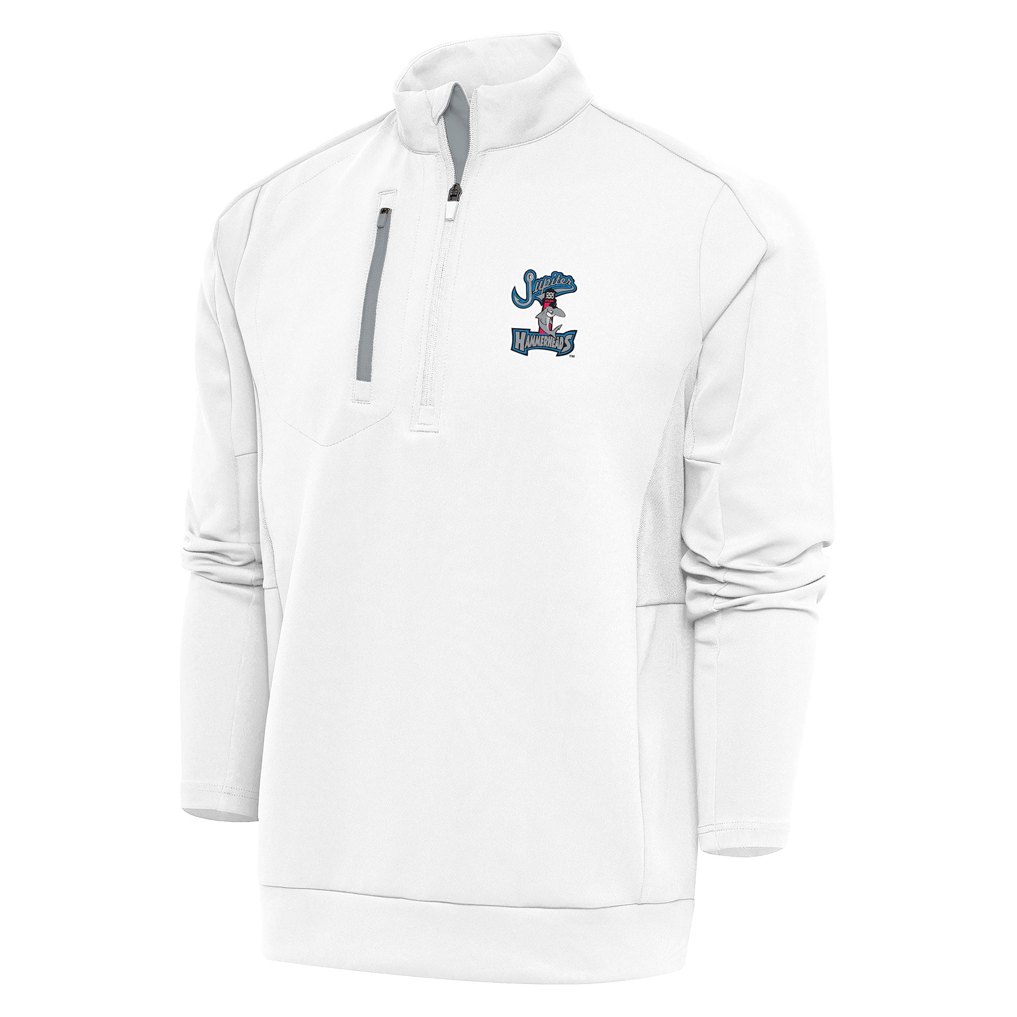 Men's Jupiter Hammerheads Antigua White Generation Quarter-Zip Pullover Top