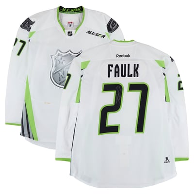 Justin Faulk Team Toews Autographed Fanatics Authentic Game-Used #27 White Reebok Jersey from the 2015 NHL All-Star Game 
