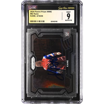 Kane WWE Autographed 2024 Panini Prizm #62 CGC Fanatics Witnessed Authenticated 9/10 Card