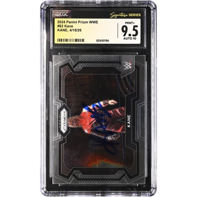Kane WWE Autographed 2024 Panini Prizm #62 CGC Fanatics Witnessed Authenticated 9.5/10 Card