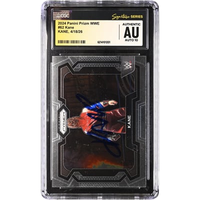 Kane WWE Autographed 2024 Panini Prizm #62 CGC Fanatics Witnessed Authenticated AUTO 10 Card