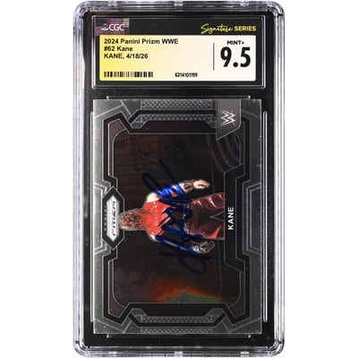 Kane WWE Autographed 2024 Panini Prizm #62 CGC Fanatics Witnessed Authenticated MINT+ 9.5 Card