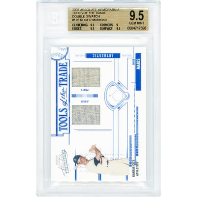Roger Maris Kansas City Athletics 2005 Playoff Absolute Memorabilia Tools Of The Trade Game Used Dual Jersey/Pant Relics #TT-176 #12/50 BGS Authenticated 9.5 Card - 9.5,9,9.5,9.5 Subgrades