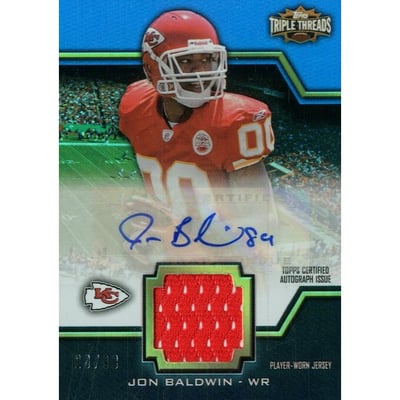 2011 Topps Triple Threads Autographed Unity Relics #TTUAR21 Jon Baldwin