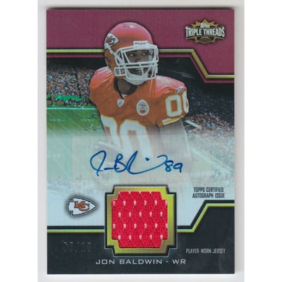2011 Topps Triple Threads Autographed Unity Relics Ruby #TTUAR21 Jon Baldwin