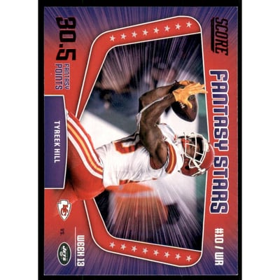 2018 Score Fantasy Stars Red #3 Tyreek Hill