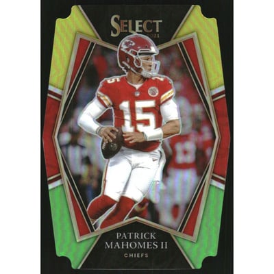 2021 Select Prizm Green and Yellow Die Cut #102 Patrick Mahomes II