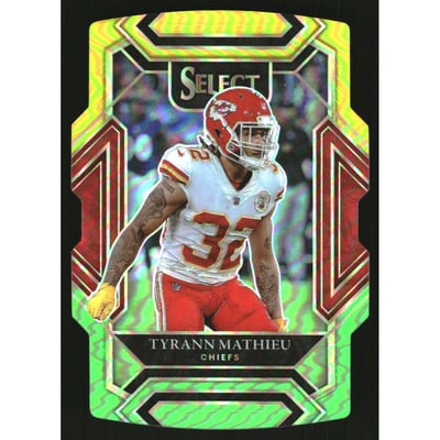 2021 Select Prizm Green and Yellow Die Cut #218 Tyrann Mathieu