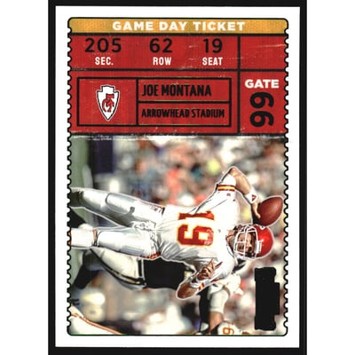 2022 Panini Contenders Game Day Ticket Emerald #5 Joe Montana