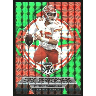 2023 Panini Mosaic Epic Performers Mosaic Green #1 Patrick Mahomes II