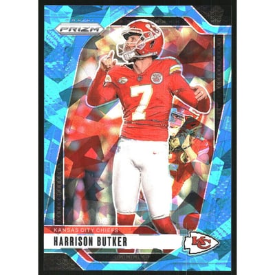 2024 Panini Prizm Prizms Blue Ice #144 Harrison Butker