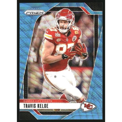 2024 Panini Prizm Prizms Blue Wave #140 Travis Kelce