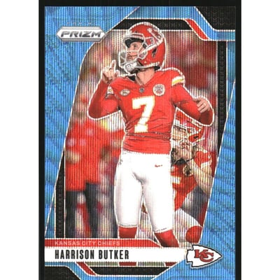 2024 Panini Prizm Prizms Blue Wave #144 Harrison Butker