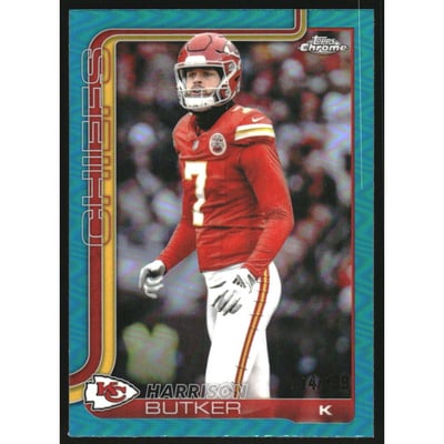 2025 Topps Chrome Aqua Refractors #151 Harrison Butker
