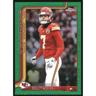 2025 Topps Chrome Green Refractors #151 Harrison Butker