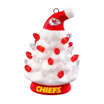 Evergreen Enterprises Kansas City Chiefs 2-Pack 4" White LED Ceramic Christmas Trees Set
