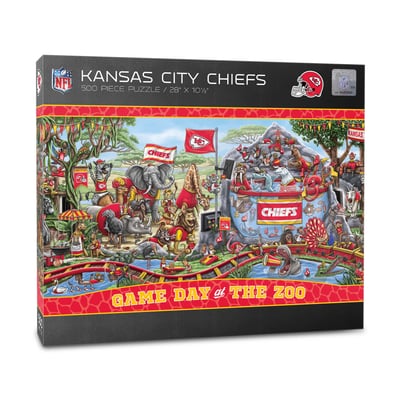 Kansas City Chiefs Fanpoint 10.5" x 28" Game Day at the Zoo 500-Piece Puzzle