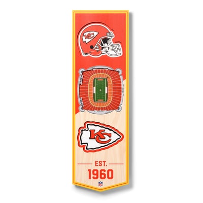 Kansas City Chiefs Fanpoint 6'' x 19'' 3D StadiumView Banner