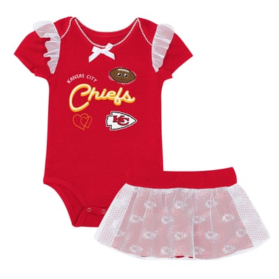 Kansas City Chiefs Outerstuff Girls Infant Melted Hearts Printed Bodysuit and Skirt Set - Red
