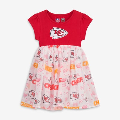 Kansas City Chiefs Wes & Willy Girls Toddler Princess Dress - Red