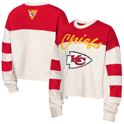 Kansas City Chiefs Outerstuff Girls Youth Dynasty Terry Sweatshirt - Cream/Red
