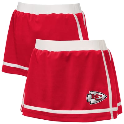  Kansas City Chiefs WEAR by Erin Andrews Girls Youth Special Teams Striped Skort - Red
