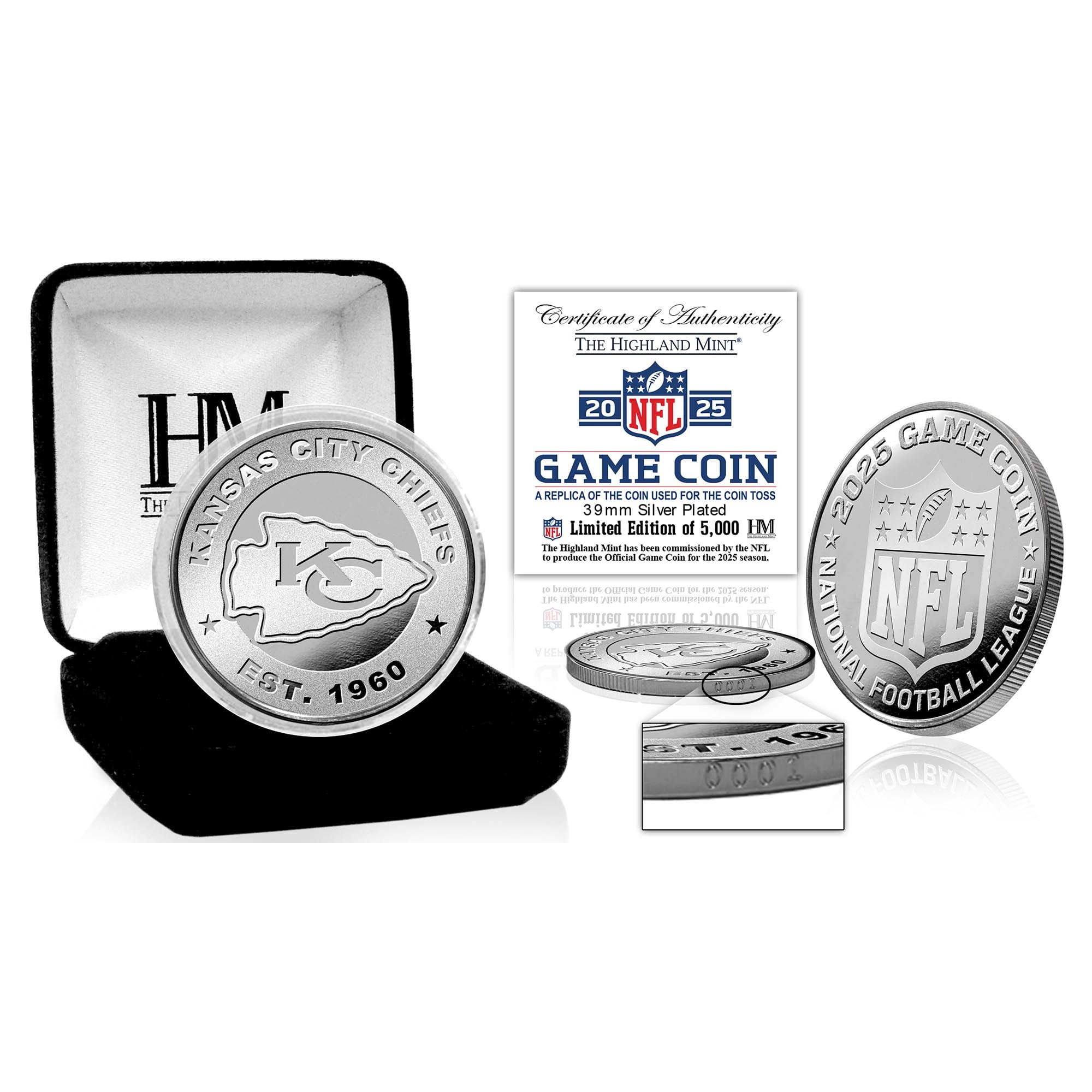 Highland Mint Kansas City Chiefs 2025 Coin Toss Silver Coin