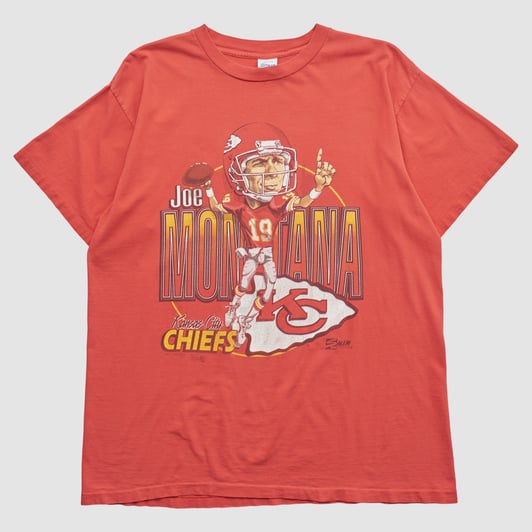 Joe Montana Salem Sportswear 1993 T-shirt - Red - L by Fanatics Real Vintage