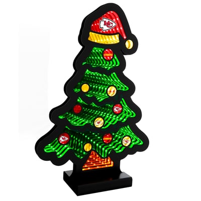 Kansas City Chiefs 12" Christmas Tree LED Infinity Light